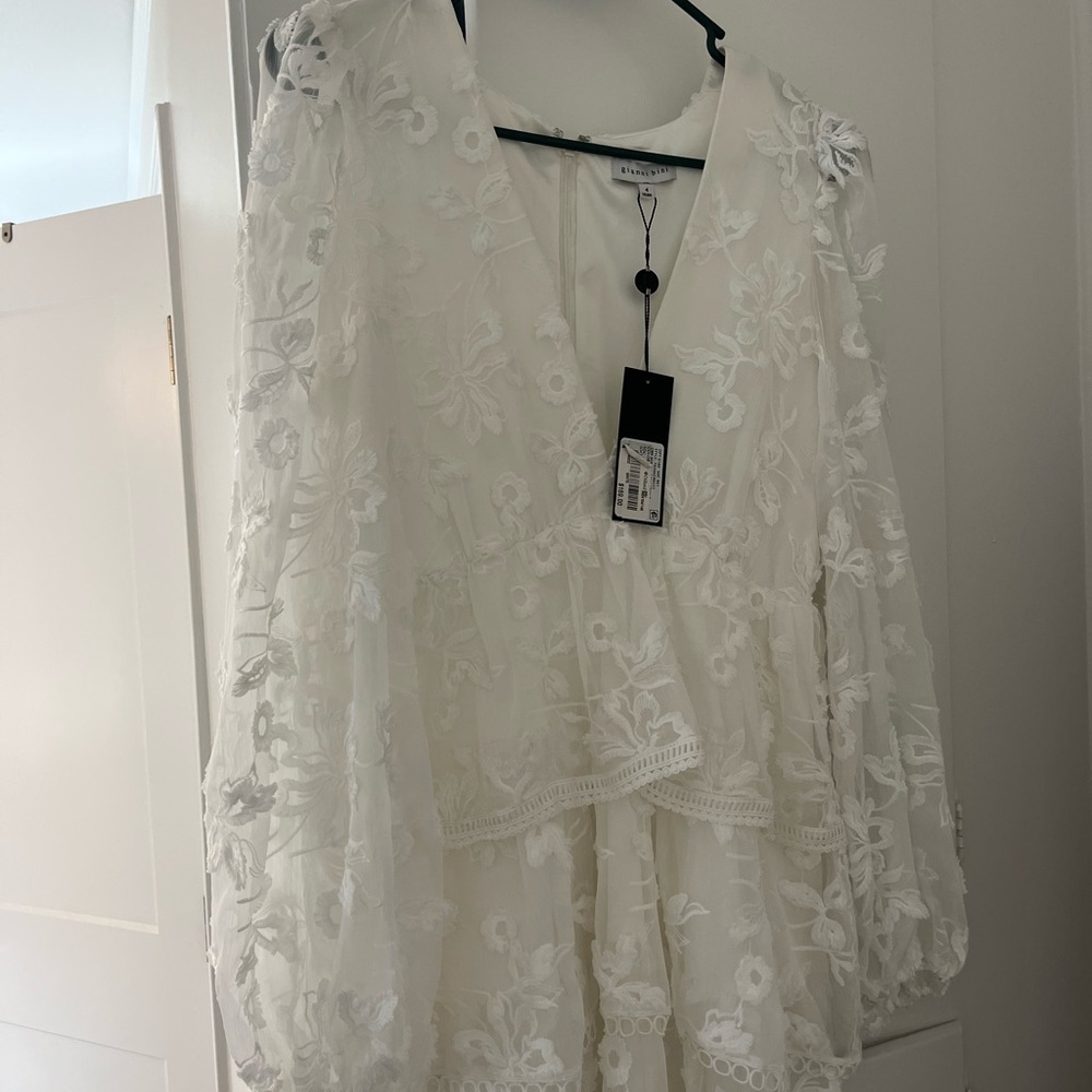 White Tiered Mini Dress